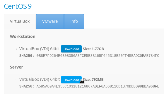 Descargar CentOS 9 vdi