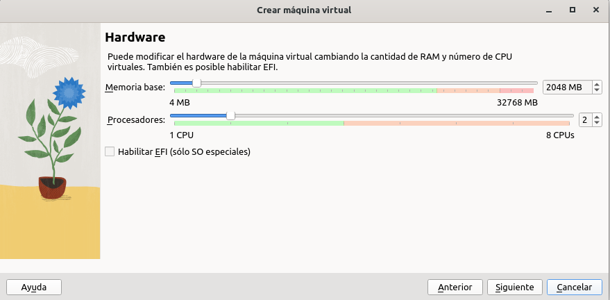 Hardware de la máquina virtual