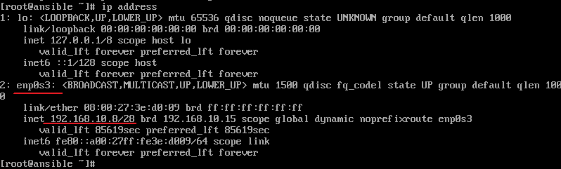 IP de la máquina de Ansible