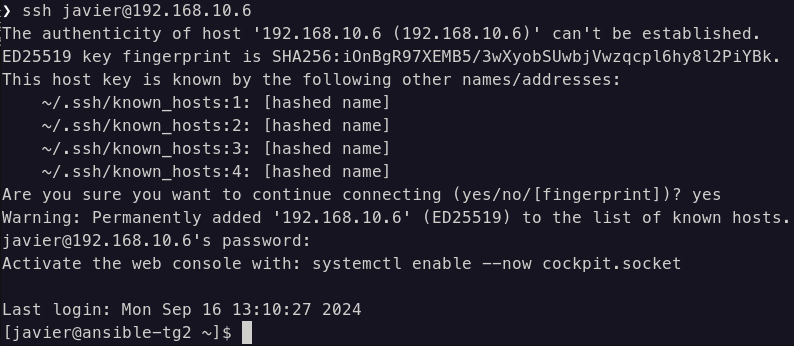 Conexión SSH a máquina objetivo 2