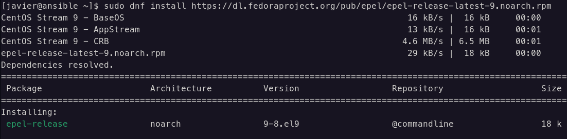 Instalar paquete epel-release