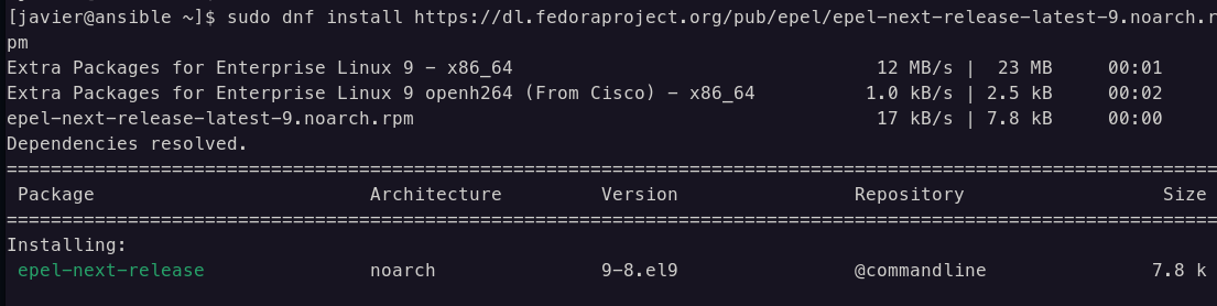 Instalar paquete epel-next-release