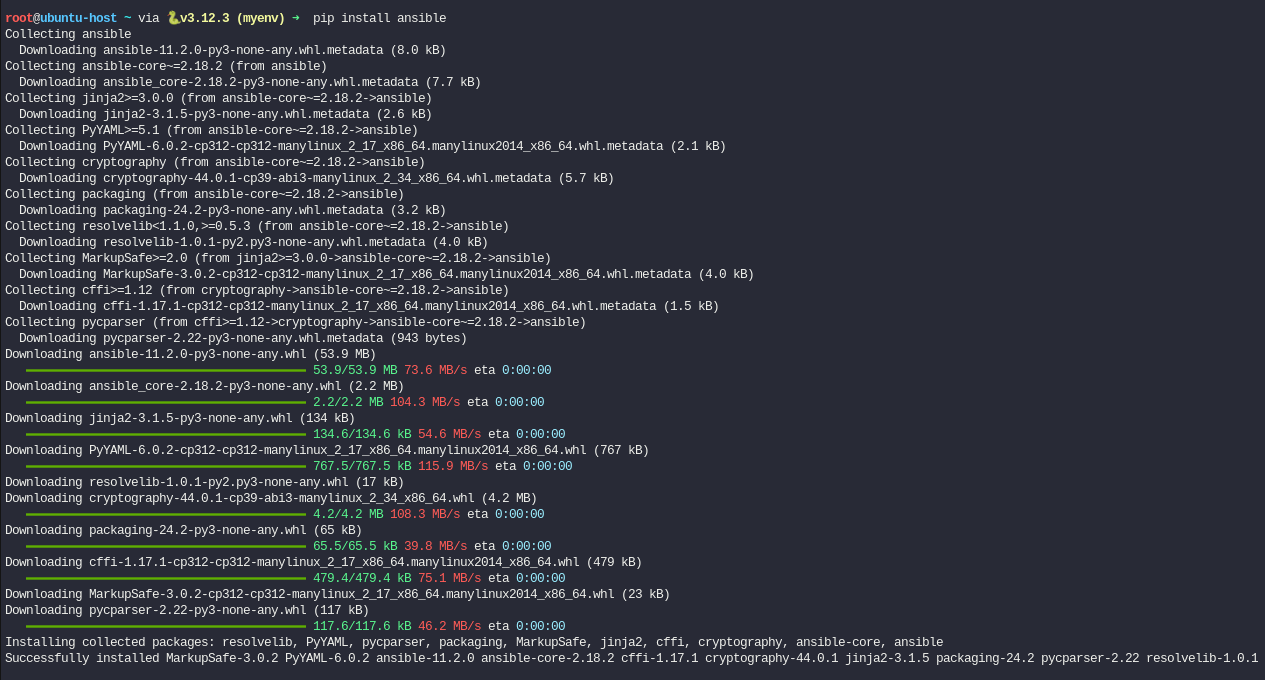 Instalar Ansible con pip
