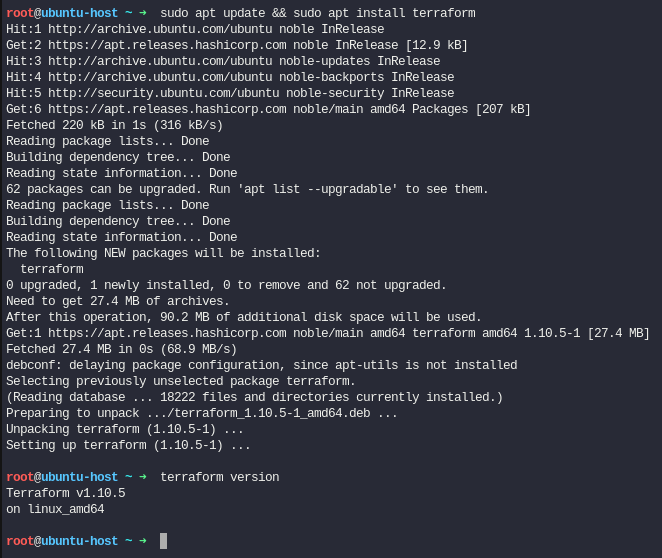 Actualizar los paquetes del repositorio e instalar Terraform