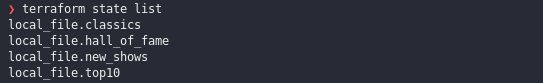 Ejemplo comando terraform state list