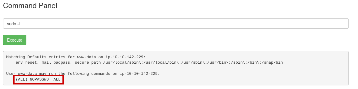 No tenemos restricción para el uso de sudo.
